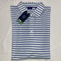 Footjoy 1857 Men's Polo - White/Blue/Baby Blue