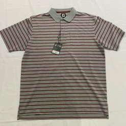 Footjoy Men's Polo - Gray/Red Stripe -Cheap Apparel Store 0e2e00 27cc0988bec14b3992ebe4a2d2f3b7e9mv2