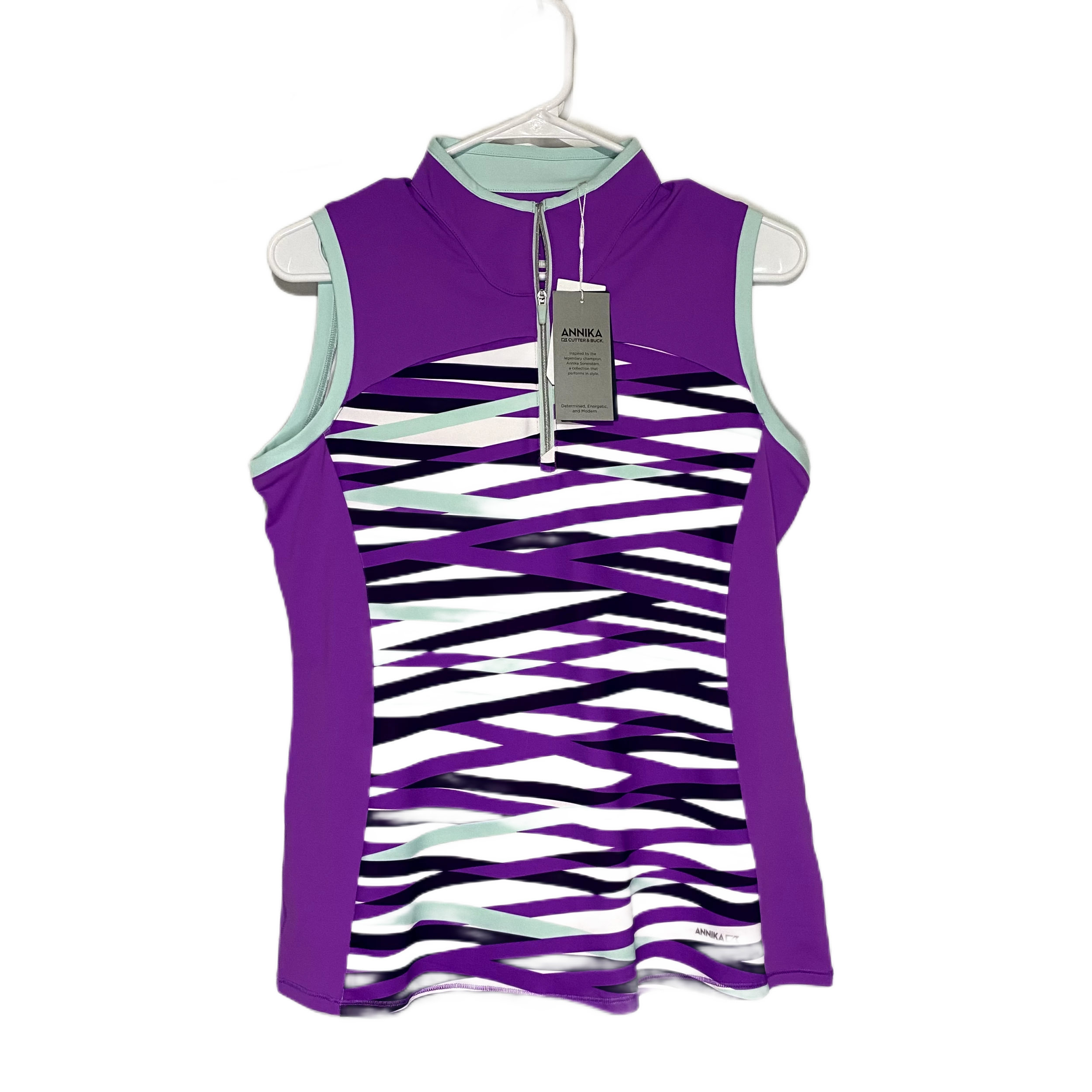 Cutter & Buck Annika Women's Top - Aqua/Deep Purple 3 Cutter & Buck Annika Women's Top - Aqua/Deep Purple