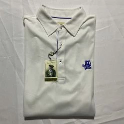 Donald Ross Men's Polo - White/Blue Trim