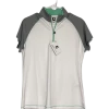 Footjoy Women's Top - White/Gray/Aqua Trim