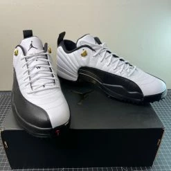 Nike Air Jordan XII 12 Low Golf Taxi White Black Gold DH4120-100 - Size 15 New -Cheap Apparel Store IMG202302250736252285821512564