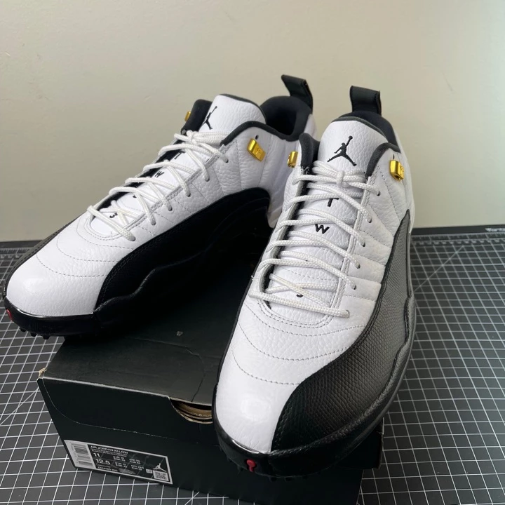 Nike Air Jordan XII 12 Low Golf Taxi White Black Gold Shoes DH4120-100 Size 11 New 3 Nike Air Jordan XII 12 Low Golf Taxi White Black Gold Shoes DH4120-100 Size 11 New