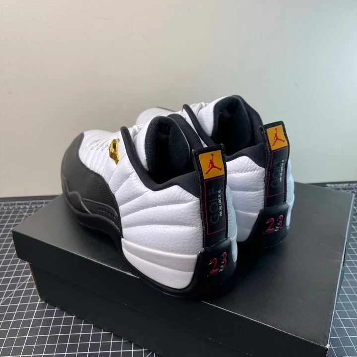 Nike Air Jordan XII 12 Low Golf Taxi White Black Gold Shoes DH4120-100 Size 11 New 4 Nike Air Jordan XII 12 Low Golf Taxi White Black Gold Shoes DH4120-100 Size 11 New - Image 2