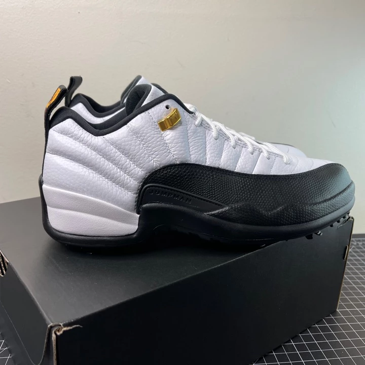 Nike Air Jordan XII 12 Low Golf Taxi White Black Gold Shoes DH4120-100 Size 11 New 6 Nike Air Jordan XII 12 Low Golf Taxi White Black Gold Shoes DH4120-100 Size 11 New - Image 4
