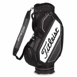 Titleist Jet Black Midsize Staff Bag 0S Black - White -Cheap Apparel Store TB20SF4002 L